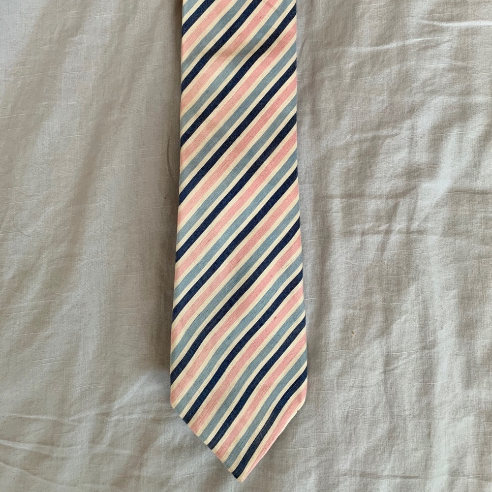 M H frank men’s silk tie - pink blue